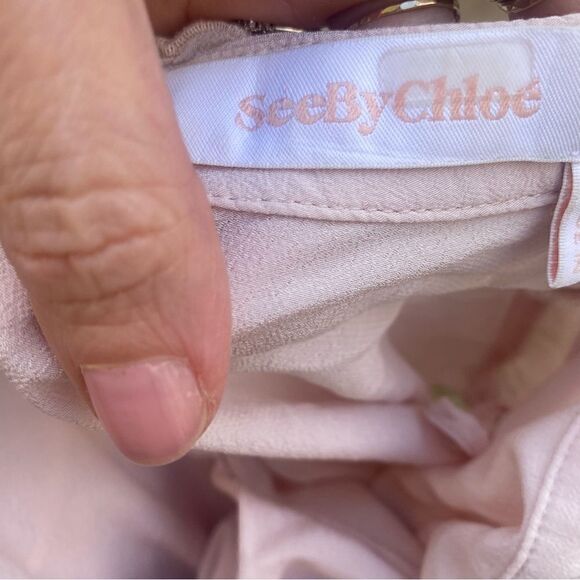 See by Chloé Mock Neck Long Dress in soft pink - Picture 5 of 15